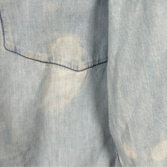 Free People Denim Dreaming Round Neck Pullover Oversized Shirt L NWT $148 - Picture 10 of 14